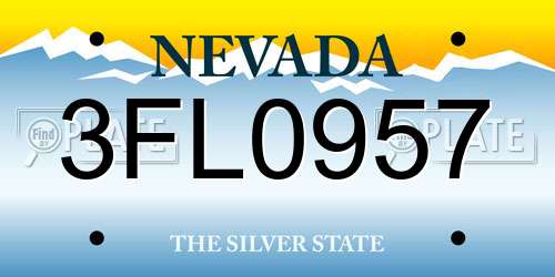 3FL0957 Nevada License Plate