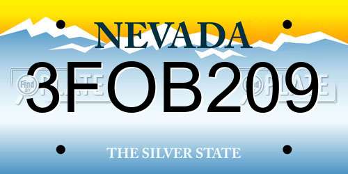 3FOB209 Nevada License Plate