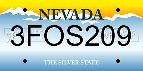 3FOS209 Nevada License Plate