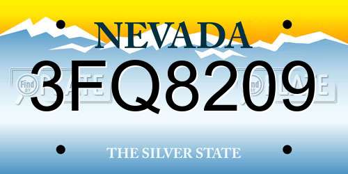 3FQ8209 Nevada License Plate