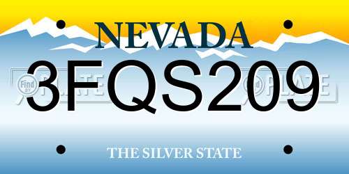 3FQS209 Nevada License Plate