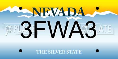 3FWA3 Nevada License Plate
