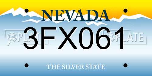 3FX061 Nevada License Plate
