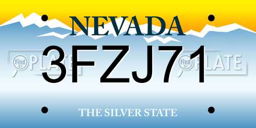 3FZJ71 Nevada License Plate