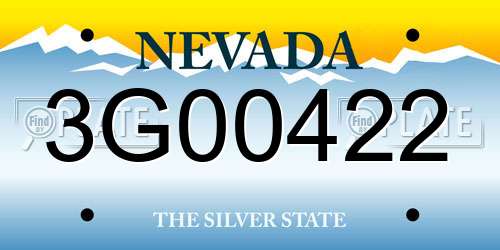 3G00422 Nevada License Plate
