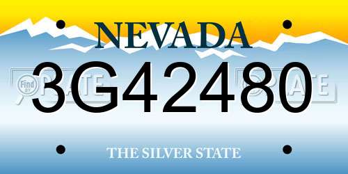 3G42480 Nevada License Plate