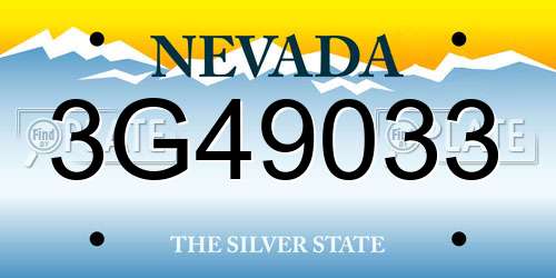 3G49033 Nevada License Plate