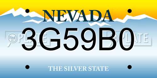 3G59B0 Nevada License Plate