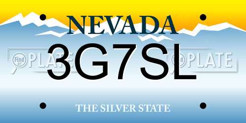 3G7SL Nevada License Plate