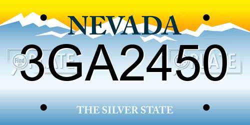 3GA2450 Nevada License Plate