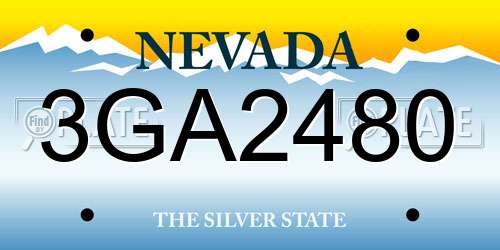 3GA2480 Nevada License Plate