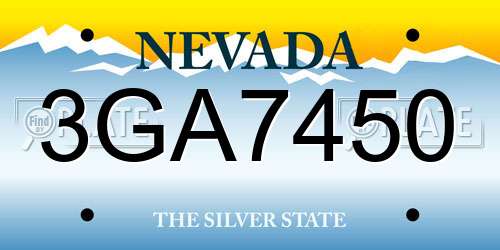 3GA7450 Nevada License Plate