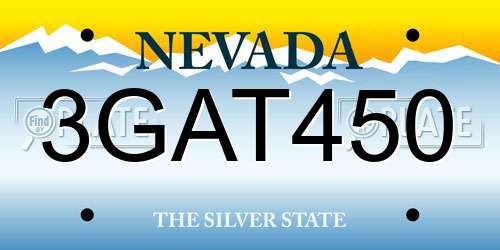 3GAT450 Nevada License Plate