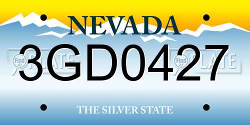 3GD0427 Nevada License Plate