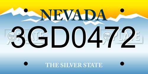 3GD0472 Nevada License Plate