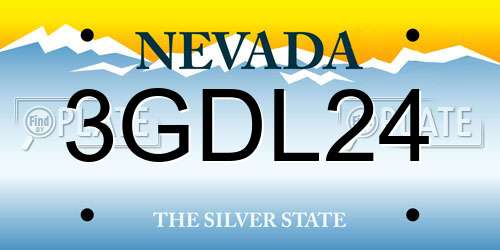 3GDL24 Nevada License Plate
