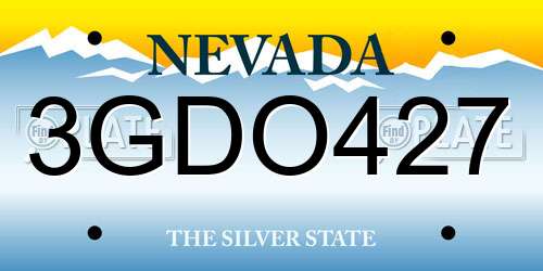 3GDO427 Nevada License Plate