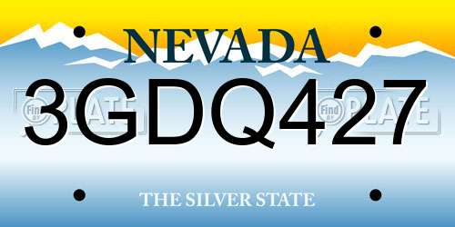 3GDQ427 Nevada License Plate