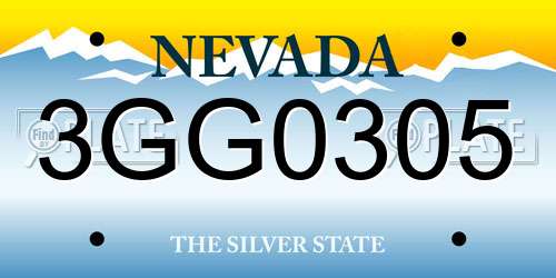 3GG0305 Nevada License Plate