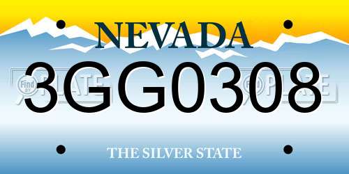 3GG0308 Nevada License Plate