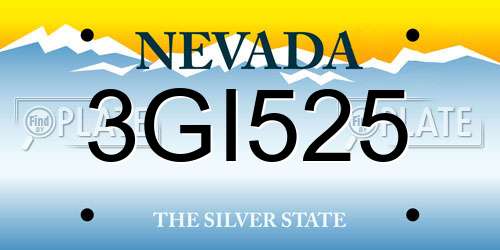 3GI525 Nevada License Plate
