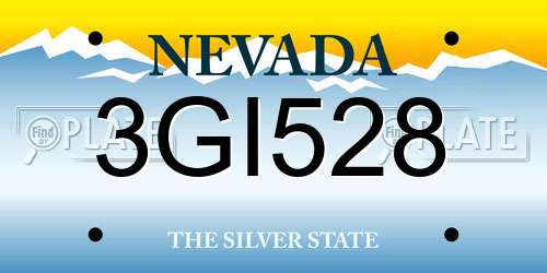 3GI528 Nevada License Plate