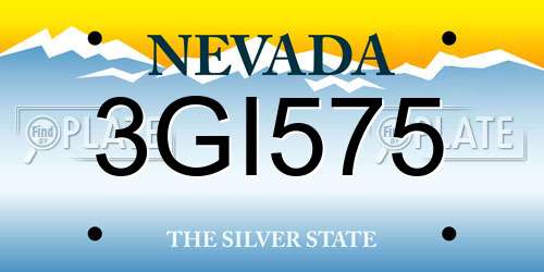 3GI575 Nevada License Plate