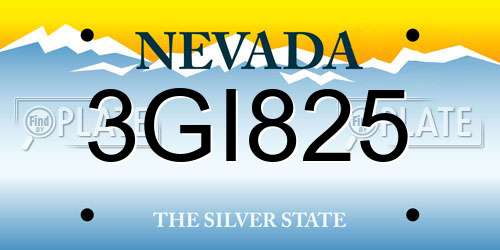 3GI825 Nevada License Plate