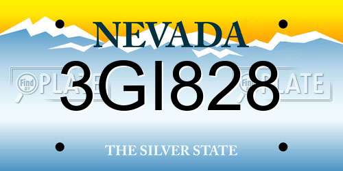 3GI828 Nevada License Plate