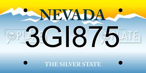 3GI875 Nevada License Plate