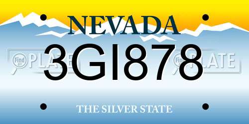 3GI878 Nevada License Plate