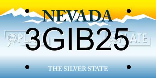 3GIB25 Nevada License Plate