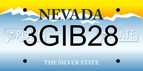 3GIB28 Nevada License Plate