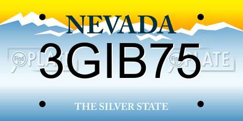 3GIB75 Nevada License Plate
