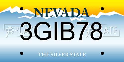 3GIB78 Nevada License Plate