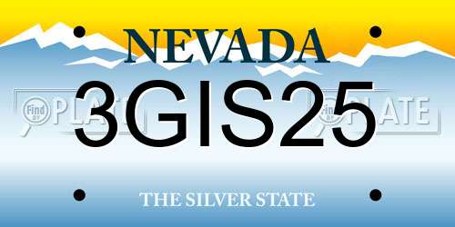 3GIS25 Nevada License Plate
