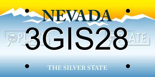 3GIS28 Nevada License Plate