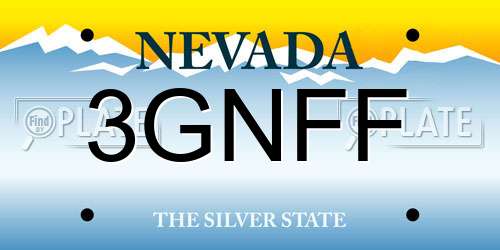 3GNFF Nevada License Plate