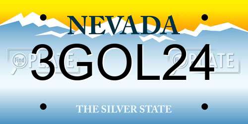 3GOL24 Nevada License Plate