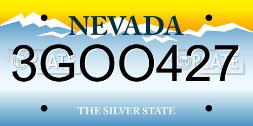 3GOO427 Nevada License Plate