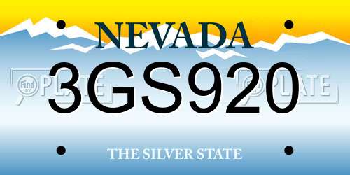 3GS920 Nevada License Plate
