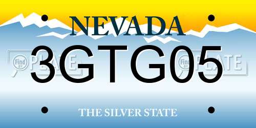 3GTG05 Nevada License Plate