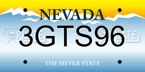 3GTS96 Nevada License Plate
