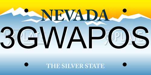 3GWAPOS Nevada License Plate