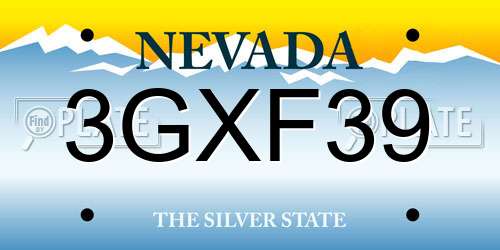 3GXF39 Nevada License Plate