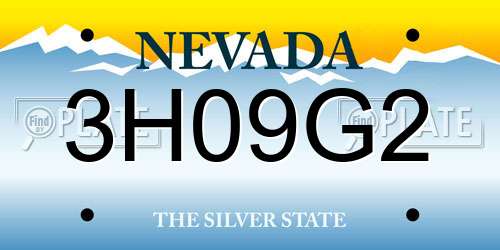 3H09G2 Nevada License Plate