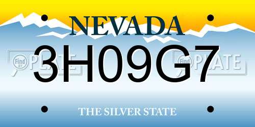 3H09G7 Nevada License Plate