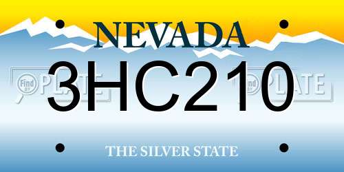 3HC210 Nevada License Plate