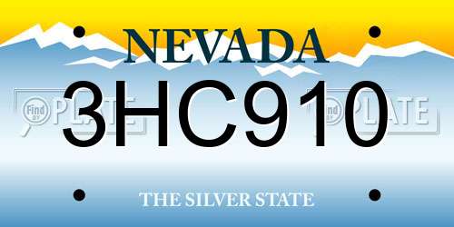 3HC910 Nevada License Plate