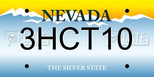 3HCT10 Nevada License Plate